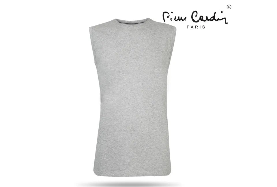 Pierre Cardin T-shirt sans manches - Gris - 100% coton - Taille XL - Confortable et élégant