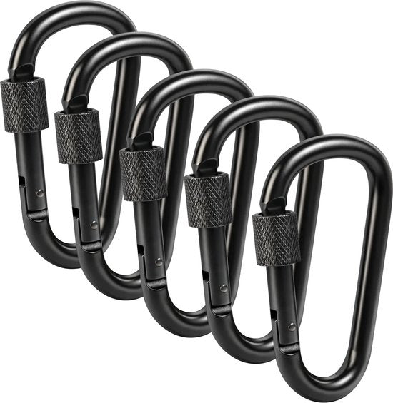 Mousqueton Nuvance - Lot de 5 - Mousqueton porte-clés - 77 mm - Mousqueton - Carabiner