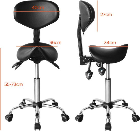 Tabouret réglable - VDD - tabouret de barbier - dossier inclinable