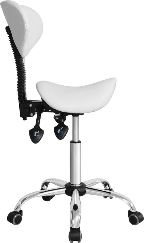Tabouret de selle ergonomique - tabouret de barbier - tabouret - réglable en hauteur - dossier inclinable et réglable