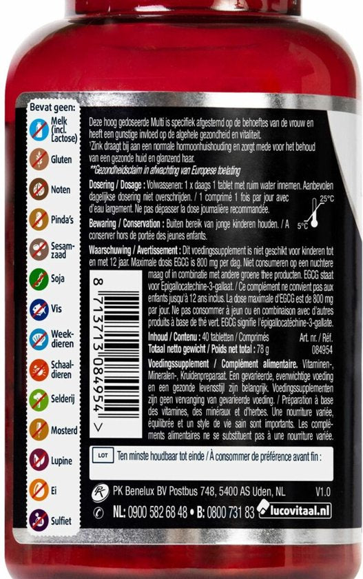 Lucovitaal Multi Femme Complet 50+ au ginkgo biloba, 40 gélules