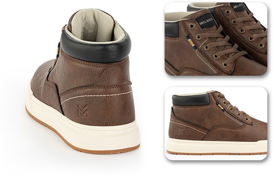 Milanoro - Baskets confortables pour homme - Marron foncé - Pointure 45