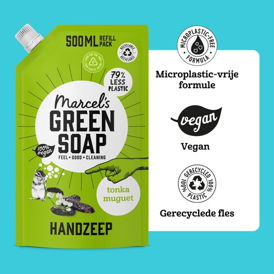 Recharge de savon pour les mains Marcel's Green Soap - Tonka & Muguet - 500 ml