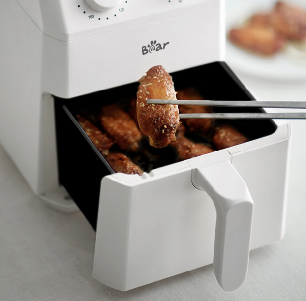 Bear QZG-K12T1 Friteuse à air chaud compacte 3 L - Blanche - 20,5 x 26,5 x 28,5 cm