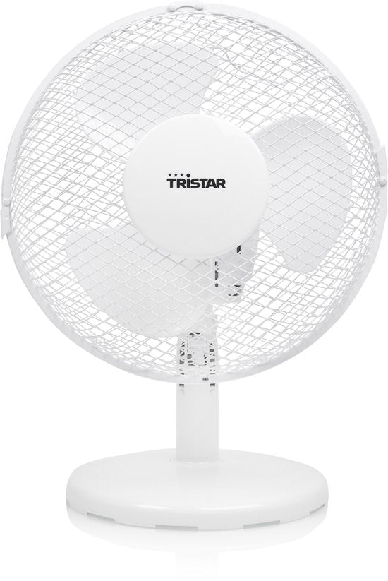 Ventilateur de table Tristar VE-5721 - Ø 23 cm - Blanc - 2 vitesses - Fonction rotation