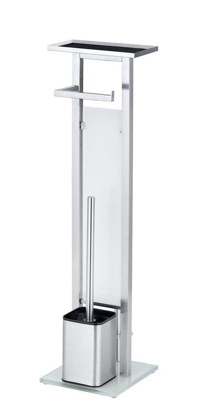 Wenko Porte-rouleau de papier toilette et porte-brosse Debar 70,5 cm, acier inoxydable argenté