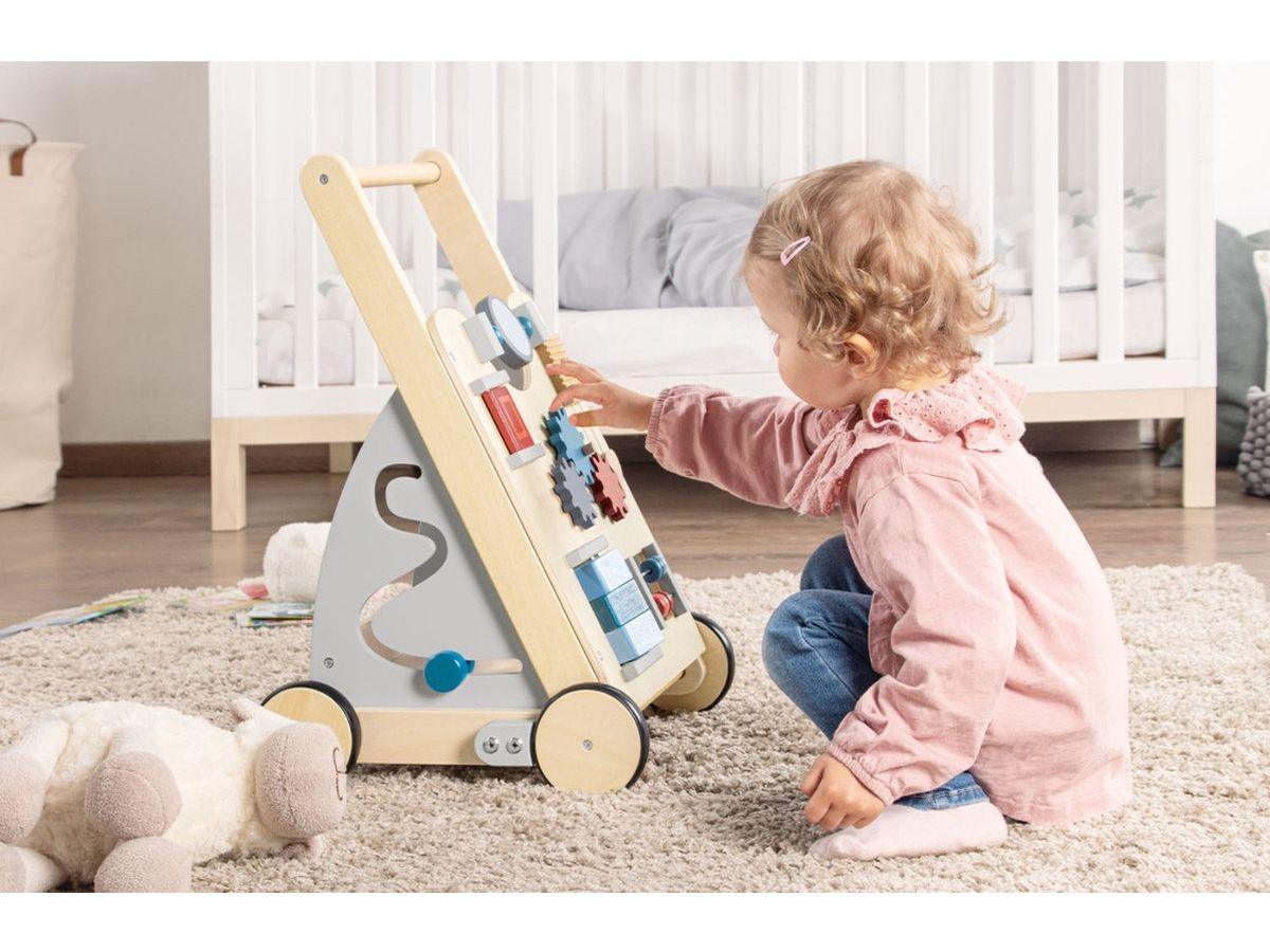 Trotteur en bois Pinolino Titus - Activity Walker - Gris