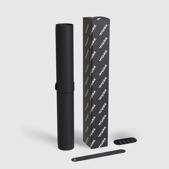 WURK Tapis de bureau professionnel en caoutchouc - Organisateur de bureau - Accessoires de bureau - Tapis de souris XXL- Inclut un clip de câble - 120x60 - Noir
