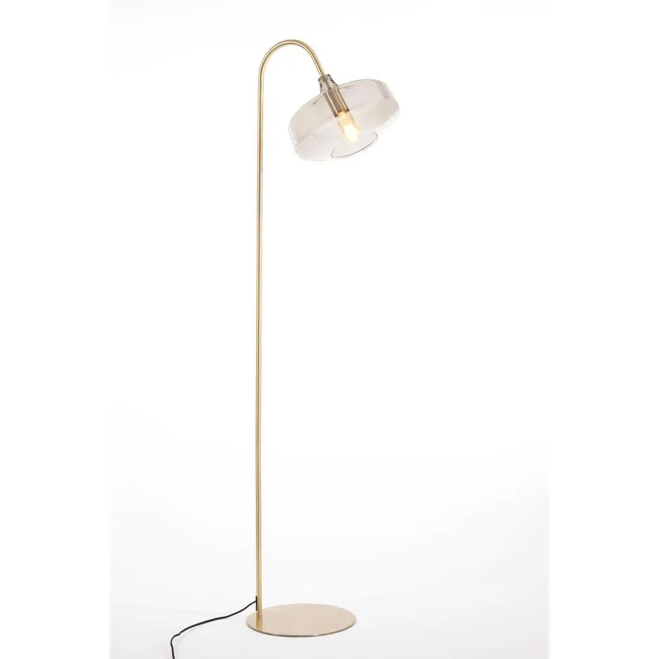 Lampadaire Solna de Light & Living - Bronze antique avec verre fumé - 45 x 29,5 x 160 cm