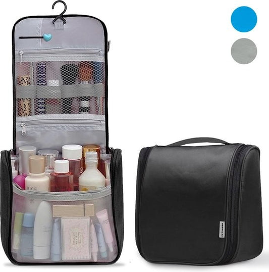 TRVLMORE Trousse de toilette voyage - trousse de maquillage - Suspension avec crochet - Unisexe - Noir