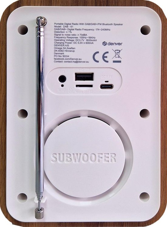 Denver Retro Radio - DAB+ - FM - Bluetooth - Fonction réveil - Fête des mères