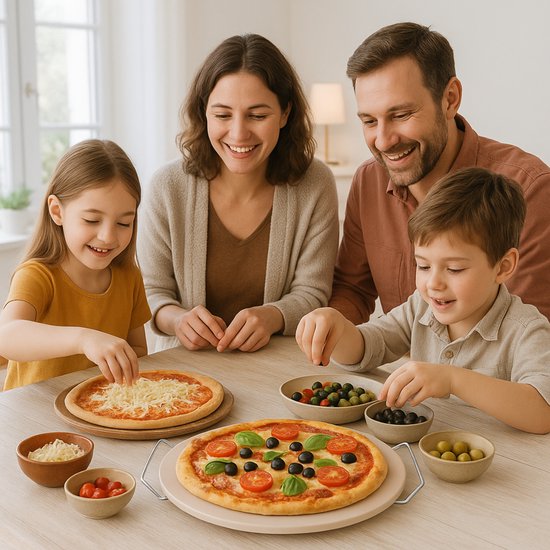 Pierre à pizza Alpina - Pierre à pizza pour barbecue et four - Ø 33 cm - Pierre à cuisson pour une croûte croustillante - Pierre de four résistante à la chaleur