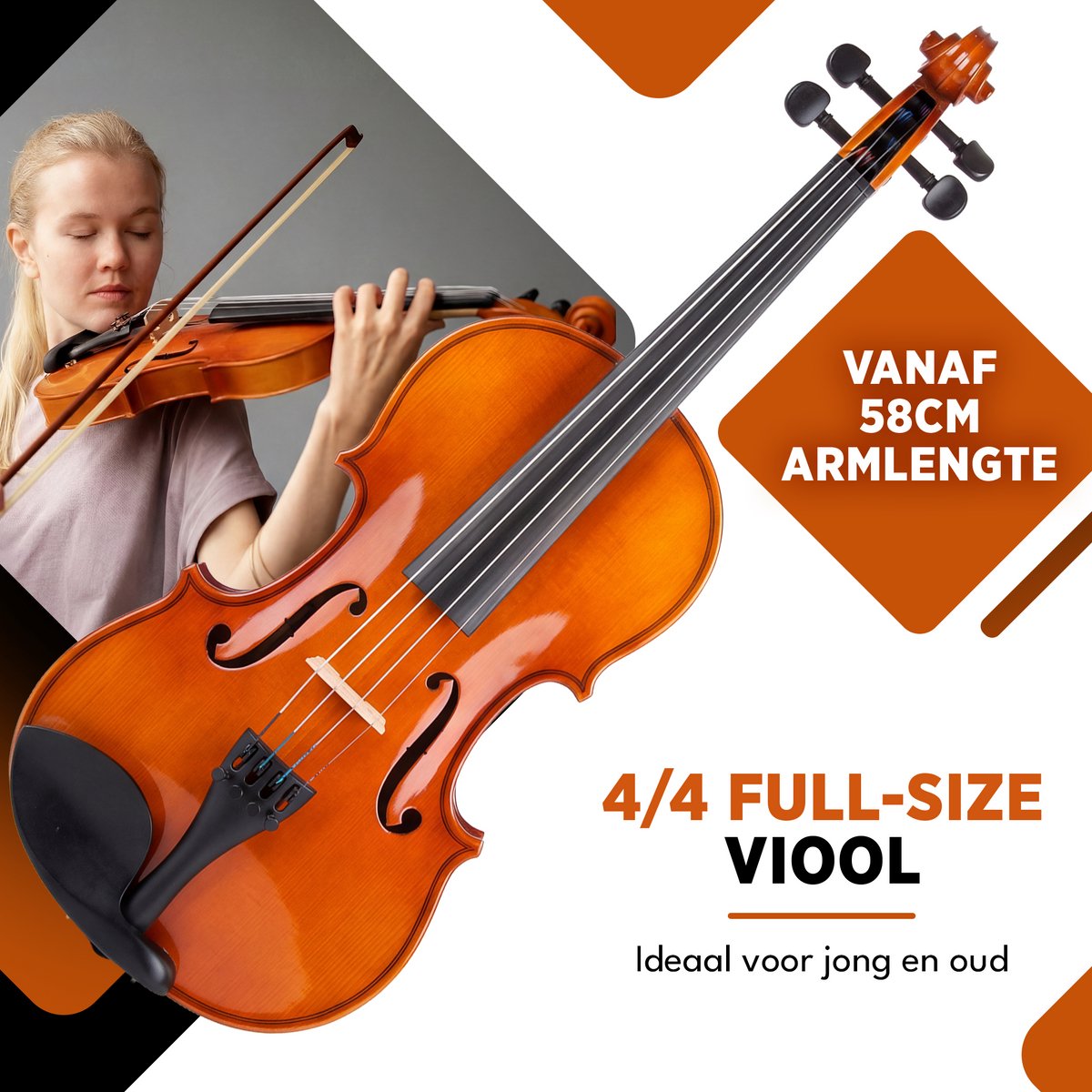 Ensemble de violon Finesse « Paris Edition » - avec étui, archet et accessoires - taille standard 4/4