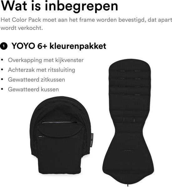 Stokke® YOYO 3 6+ pack de couleurs - Poussette pliable légère | Noir
