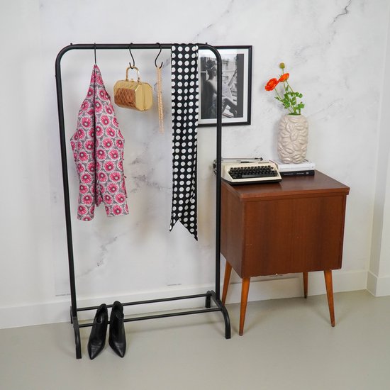 Porte-vêtements Housevitamin Noir - Capacité de charge jusqu'à 30 kg - 80 x 40 x 150 cm