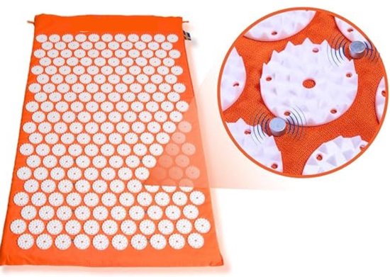 Tapis Equivera - Tapis Shakti - Tapis d'acupression - Tapis à picots - Orange