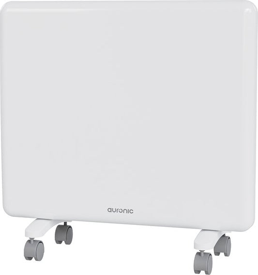 Convecteur électrique - 1000W - Chauffage électrique - 3 niveaux - Panneau métallique - Roues - Blanc