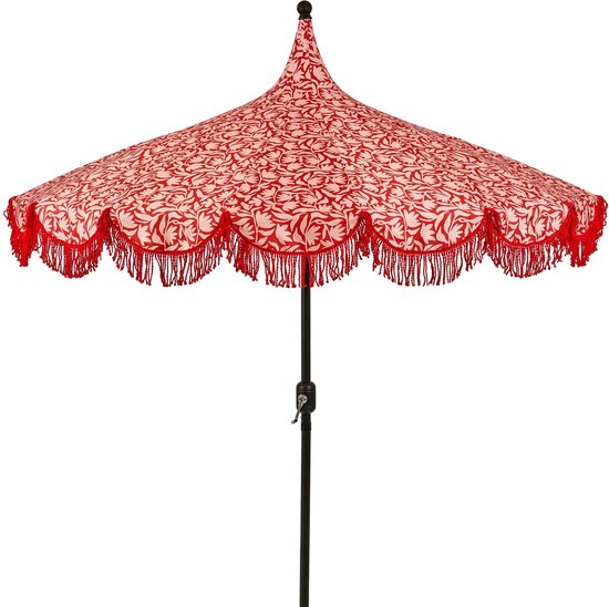 Mica Decorations Kelly Parasol avec sac de transport - Parasol à mât 238 x Ø235 cm - Parasol de jardin ou de balcon - Polyester, acier - Rouge