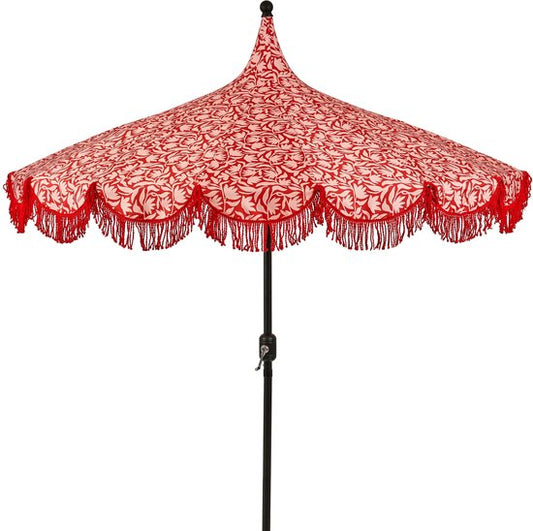 Mica Decorations Kelly Parasol avec sac de transport - Parasol à mât 238 x Ø235 cm - Parasol de jardin ou de balcon - Polyester, acier - Rouge