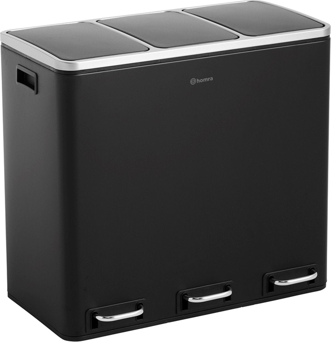Poubelle de tri sélectif - Homra SPARQ - 3 x 18 L de capacité - 54 L - Blanc - acier inoxydable