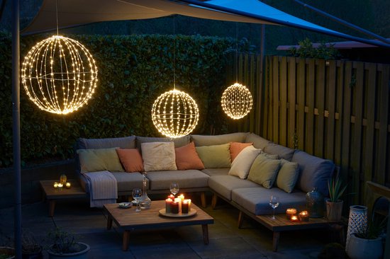 Luca Lighting Christmas Light Ball with Classic White LED Lights - Ø40 cm - Silver
