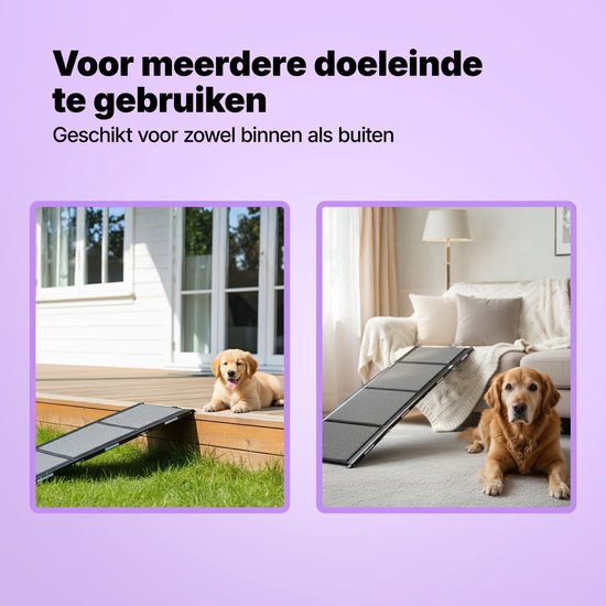 Jake et Jacky : Rampe d'accès pour chien - Escalier pliable pour chien - Rampe antidérapante pour grands chiens - Pliable - Réfléchissante - 180 x 55 cm - Poids maximal : 70 kg