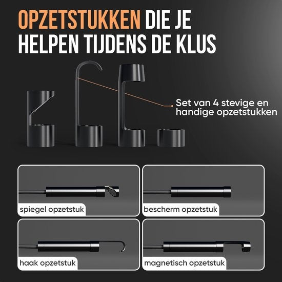 Strex Inspection Camera 10M - Android/IOS - IP68 Waterproof - 1080P HD - LED Illumination - Endoscope - Caméra d'inspection - Inspecter avec le téléphone