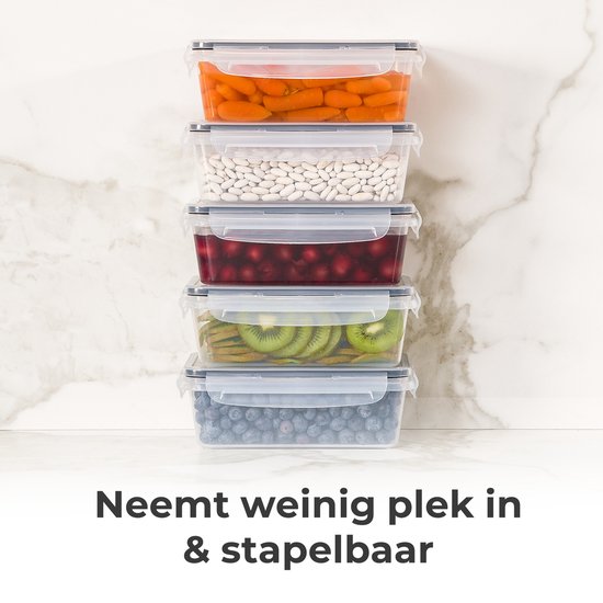 Stosh Freshness Trays - Plateaux pour la préparation des repas - Plateaux pour la congélation - 5 pièces - 1L - Plastique - Sans BPA