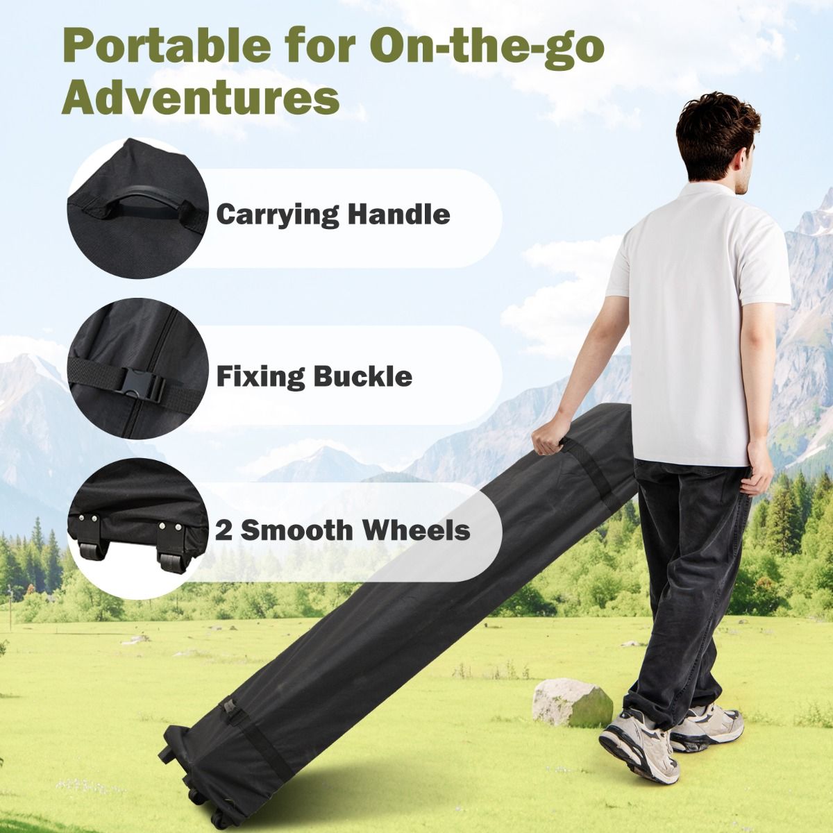 coast 300 x 445 cm tente de réception instantanée - beige - hauteur réglable, évacuation de l'eau, armature robuste