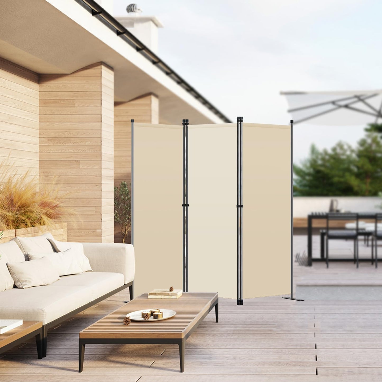 Angel Living Paravent - 3 Panneaux - 168 x 165 cm - Beige