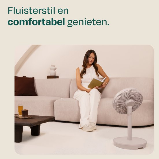 Ventilateur sans fil VONROC BREEZE – Silencieux (<44 dB) – 24 vitesses – léger et portable – 3 modes de ventilation : Naturel, Sommeil, Normal – Modulaire : ventilateur de table et ventilateur sur pied – Écran tactile haut de gamme – Télécommande incluse