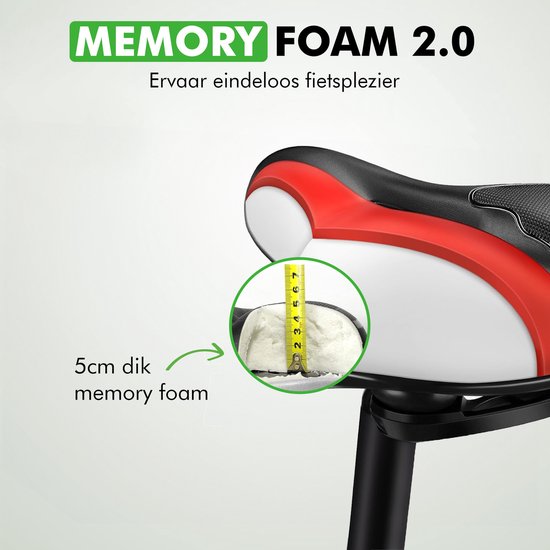 Selle de vélo Travelhawk - Selle de ville - Extra Confortable - Ventilante - Unisexe - Noire