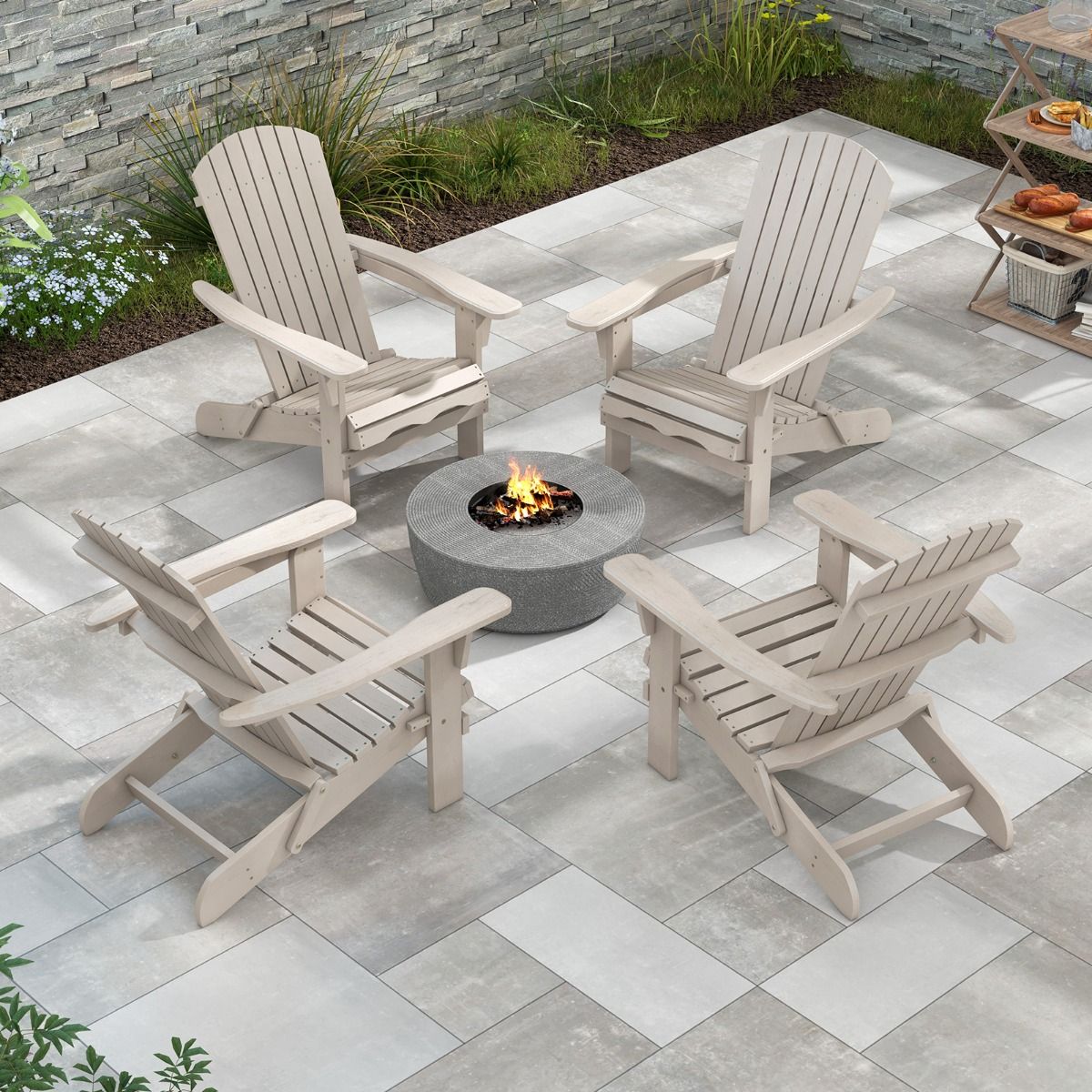 Chaises Adirondack pliantes Coast - lot de 2 - ergonomiques et robustes - grises