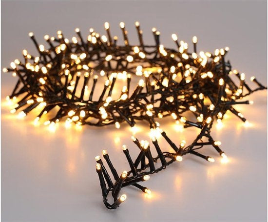 Microcluster - 700 LED - 14m - bicolore romantique - Blanc chaud Blanc extra chaud - Minuterie - Fonctions d'éclairage - Mémoire - Extérieur