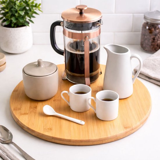 Ceruzo Lazy Susan - Plateau tournant - Ø 35cm - Plateau tournant - Planche de service-Bambou