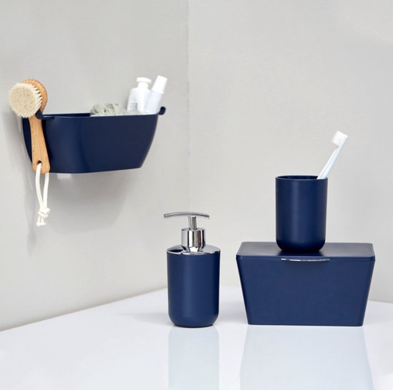 Boîte de rangement Wenko Brasil 14 x 20 x 10 cm, bleu foncé