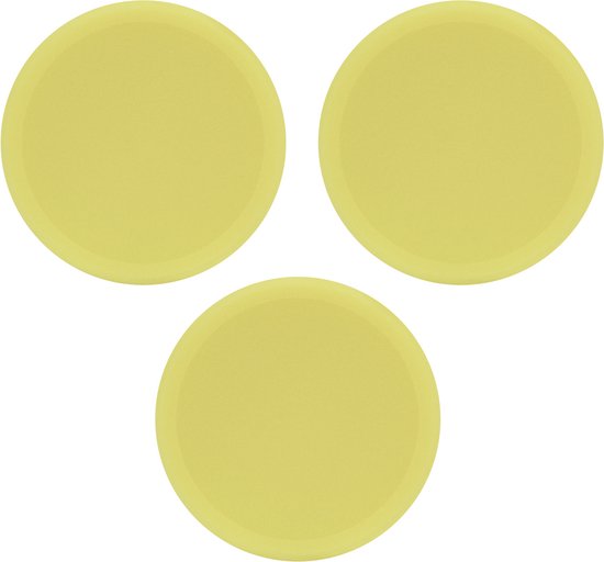 VONROC Disques de polissage/Pads de polissage en mousse pour polisseuses - 125mm, 3 pièces - Jaune