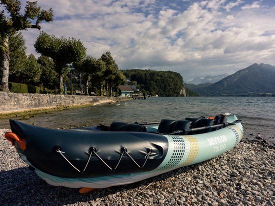 Kayak Sevylor Toledo – kayak familial pour 2 à 3 personnes – très stable – sièges réglables et amovibles – sac de rangement inclus