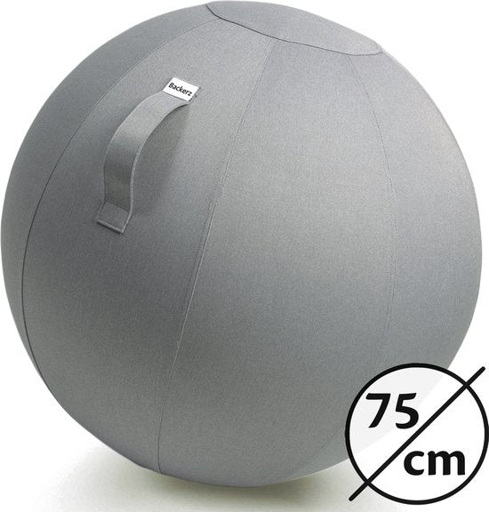 Balle d'assise - Backerz® - 75cm - Housse en lin - Chaise ergonomique de bureau - Gris clair