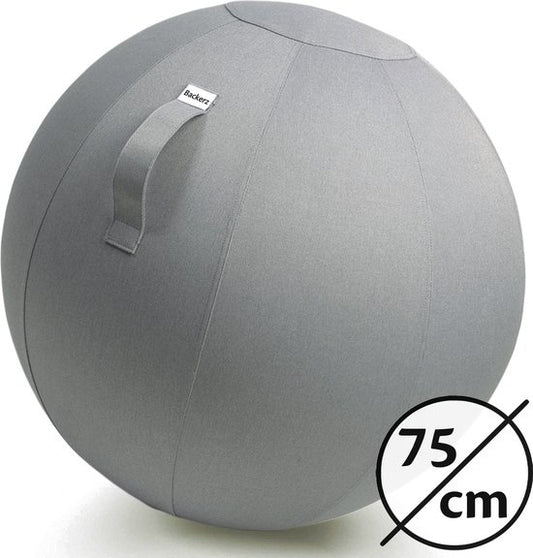Balle d'assise - Backerz® - 75cm - Housse en lin - Chaise ergonomique de bureau - Gris clair