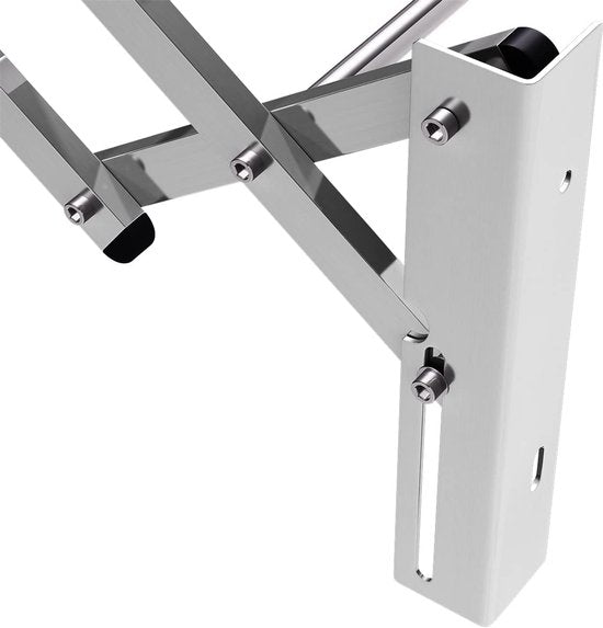 Coast Séchoir mural - séchoir mural - coulissant en acier inoxydable avec 8 tiges - séchoir mural peu encombrant - capacité de charge 25 kg, pour buanderie - salle de bains