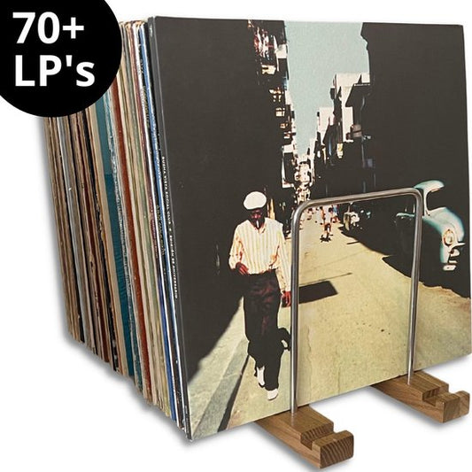 Système de rangement pour disques vinyles - porte-disques en bois de noyer de qualité supérieure - porte-disques - porte-disques - porte-disques - finition claire
