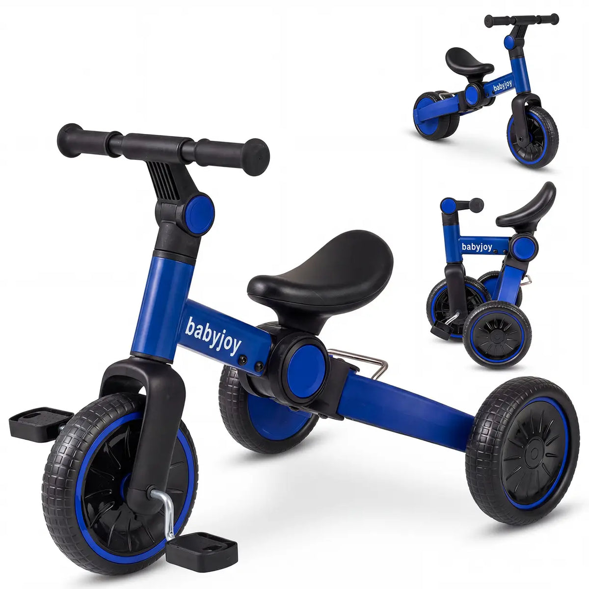 Vélo pour enfant Costway 5-en-1 - Bleu - Vélo d'équilibre avec pédales amovibles - Évolue au rythme de la croissance de votre enfant