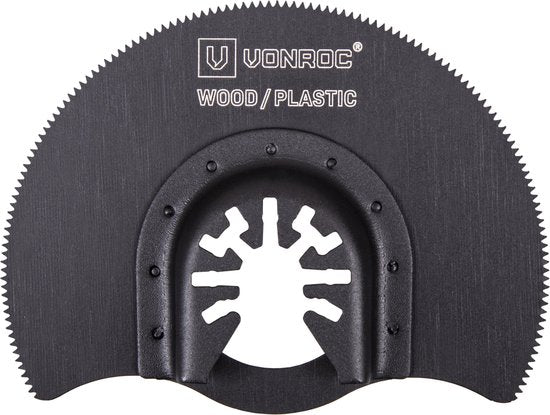 VONROC Jeu d'accessoires pour outils oscillants - 4 pièces ; bois, métal, cloisons sèches et plastique