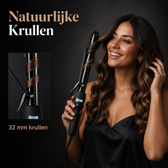Vaive Fer à boucler avec pince - 32MM - Fers à boucler - Boucleur de cheveux - Fer à boucler