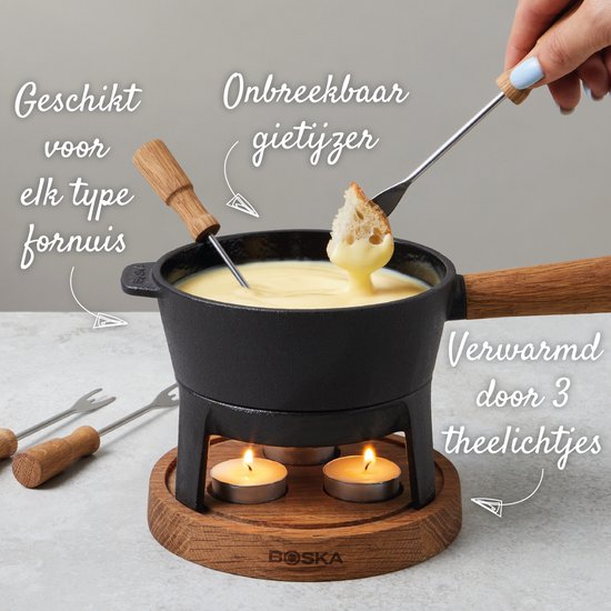 Boska Fondue set Pro S - Fondue au fromage - pour 350 grammes de fromage - 700 ml