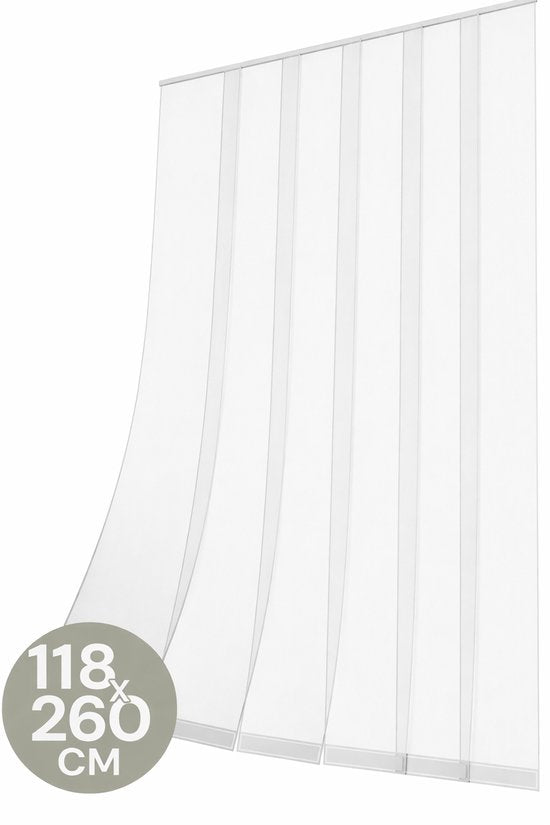 O'DADDY® Fly Curtain Slat Screen - 118x260 cm - Rideau de porte - Porte - Design ajustable - Fibre de verre - Moustiquaire de porte blanche