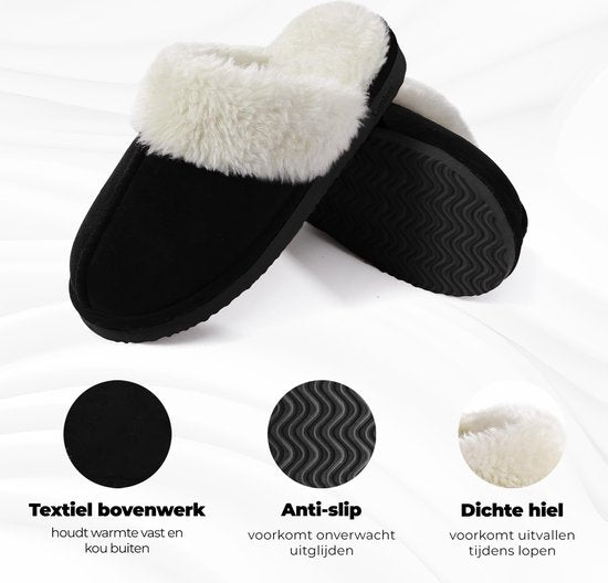 Chaussons Dames - Chaussons - Taille 36/37 - Noir - Antidérapant - Comfeet