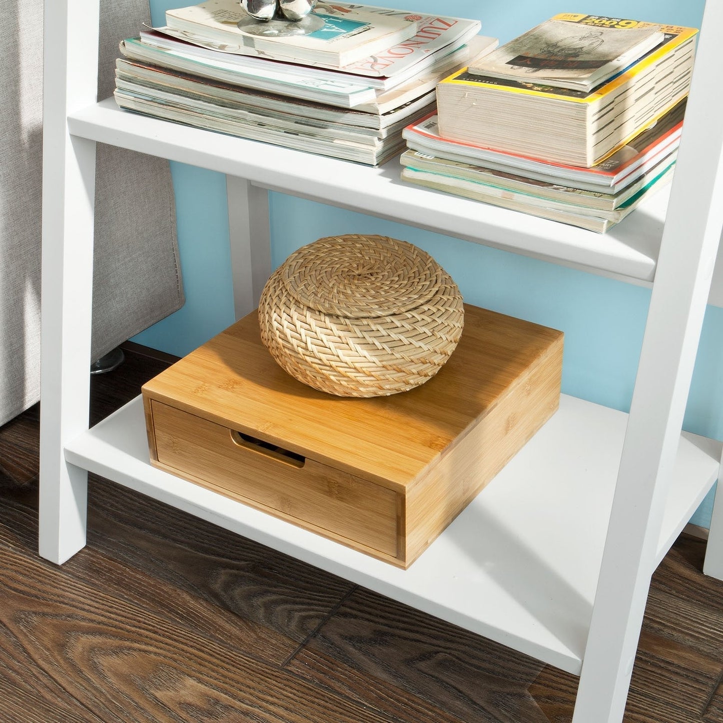 SoBuy Bibliothèque - MDF - Max. 15 kg - 64 x 39 x 180 cm - Blanc