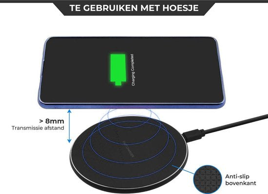 The Life Style Goods - Chargeur sans fil 10W - Câble inclus - Chargeur sans fil - Chargeur rapide - iPhone et Samsung